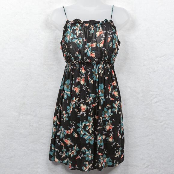 INTIMATELY FREE PEOPLE‎ Jolene Mini Slip Dress Black Floral Dark Romantic Sz M - Picture 4 of 11
